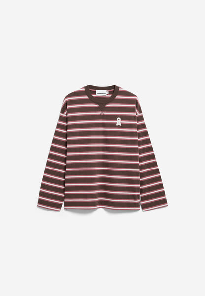 Armedangels - ICONIC Å FIETAA FANCY STRIPE Jersey Shirts Longsleeve claystone-oatmilk-velvet ember - WERTE FREUNDE