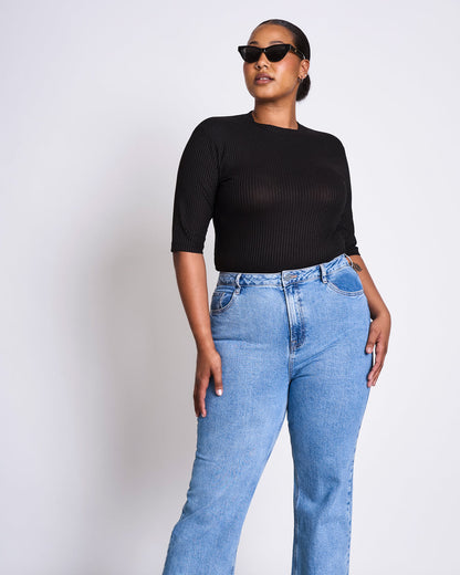 JAN N JUNE - NINA TENCEL™ LYOCELL RIB T-Shirt black