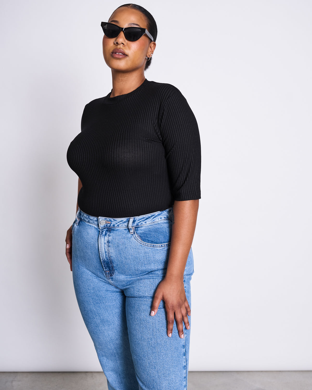 JAN N JUNE - NINA TENCEL™ LYOCELL RIB T-Shirt black