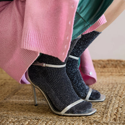 KLUE - Glitter Lurex Socken Grau