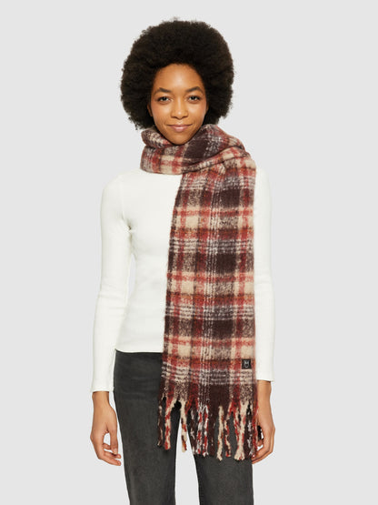 KCA - Checked scarf - GRS Vegan Brown check