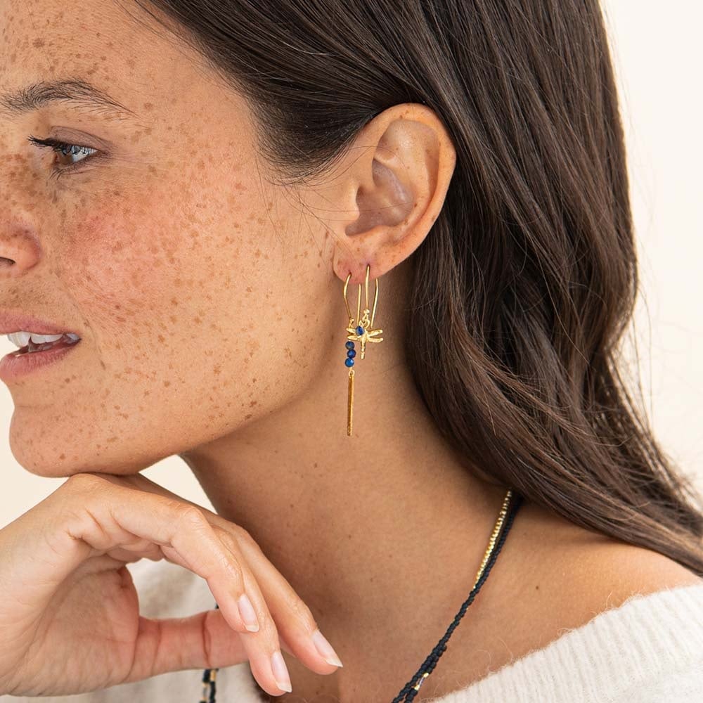 a beautiful story - Generous Lapis Lazuli Earrings goldfarbig