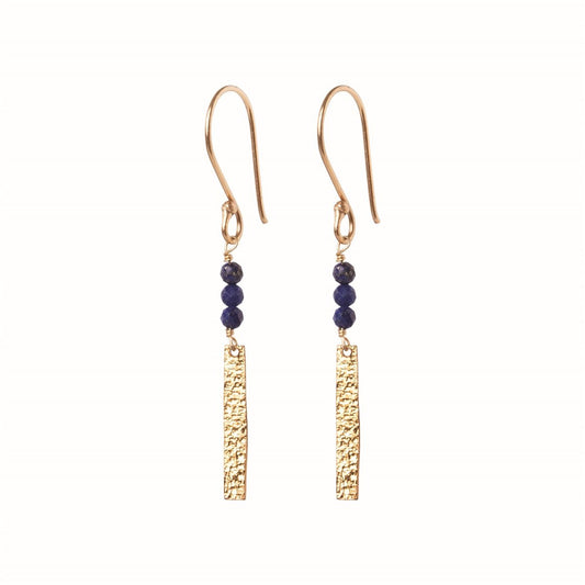 a beautiful story - Bar Lapis Lazuli Earrings goldfarbig