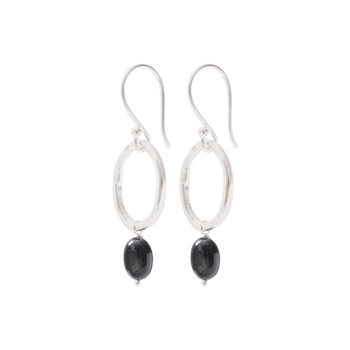 a beautiful story - Graceful Black Onyx silberfarbig Earrings