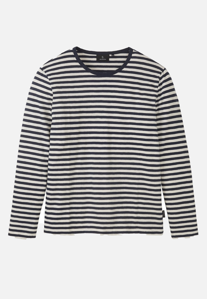recolution - Longsleeve MACA STRIPES dark navy - WERTE FREUNDE