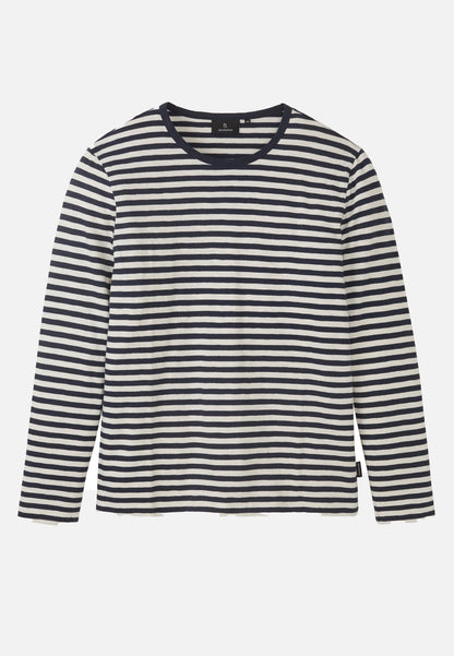 recolution - Longsleeve MACA STRIPES dark navy - WERTE FREUNDE