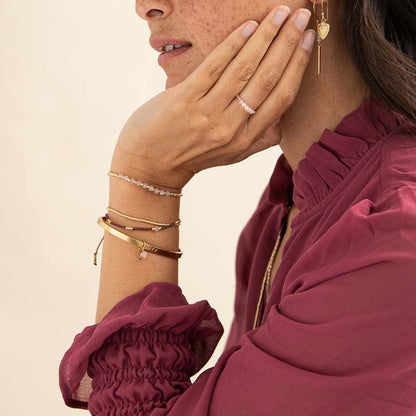 a beautiful story - Proud Rose Quartz Bracelet goldfarbig