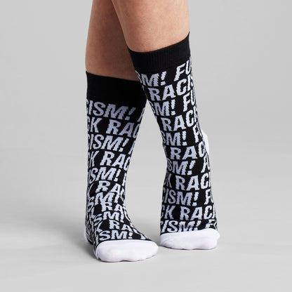 DEDICATED - Socks Sigtuna Fuck Racism Pattern Black