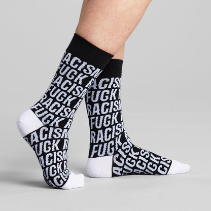 DEDICATED - Socks Sigtuna Fuck Racism Pattern Black