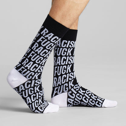 DEDICATED - Socks Sigtuna Fuck Racism Pattern Black