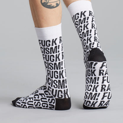 DEDICATED - Socks Sigtuna Fuck Racism Pattern White