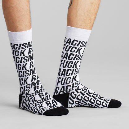 DEDICATED - Socks Sigtuna Fuck Racism Pattern White