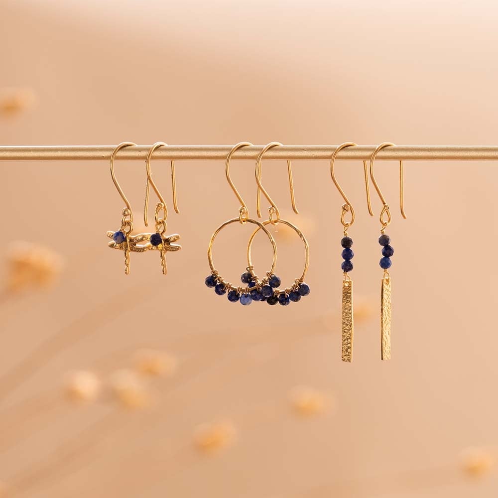 a beautiful story - Generous Lapis Lazuli Earrings goldfarbig