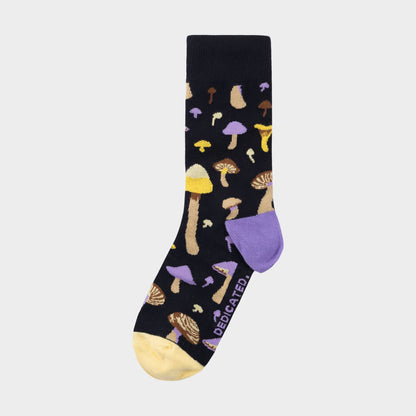 DEDICATED - Socks Sigtuna Mushrooms Black - WERTE FREUNDE