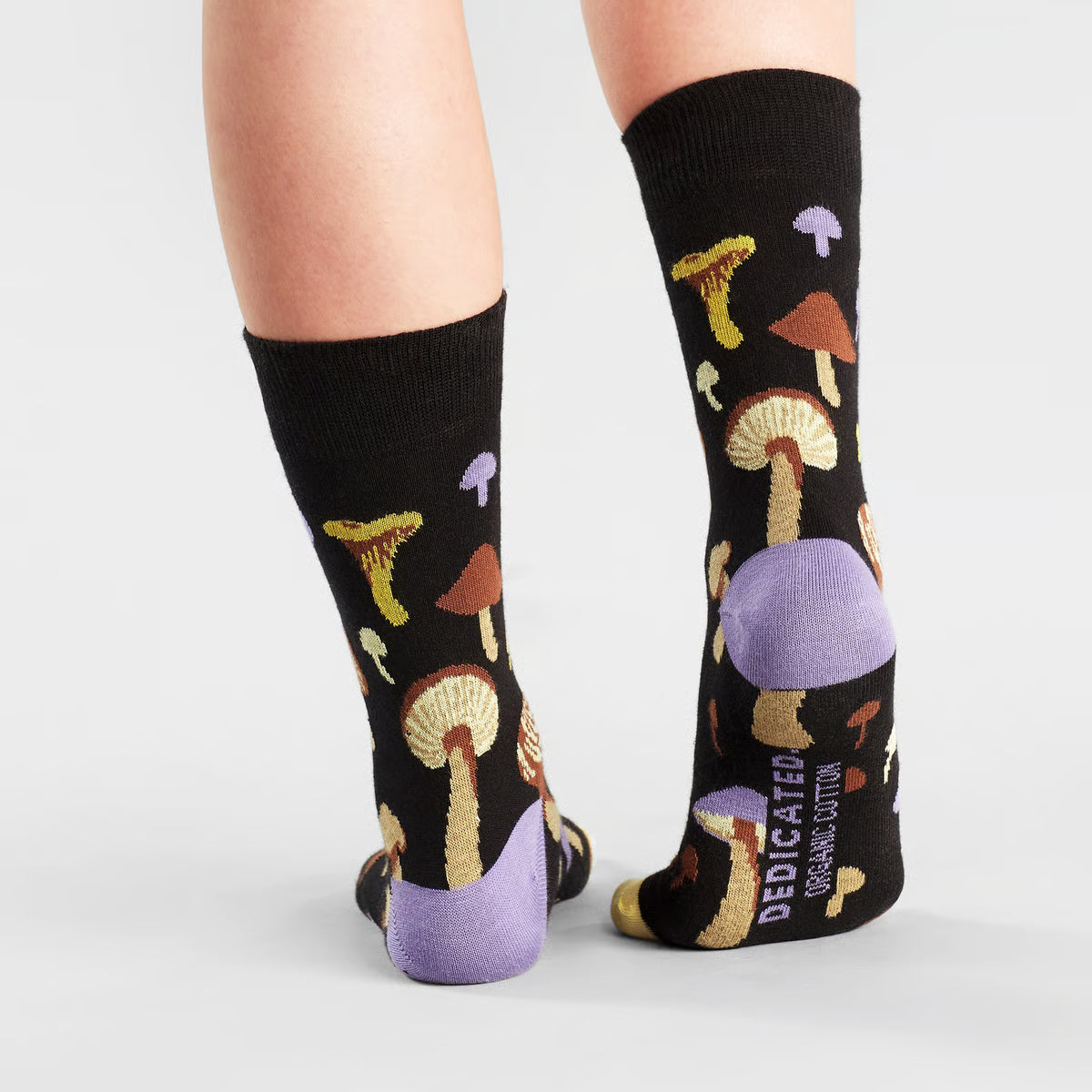 DEDICATED - Socks Sigtuna Mushrooms Black - WERTE FREUNDE