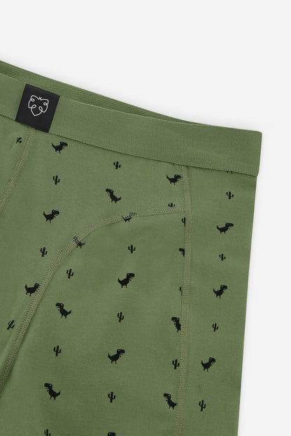 A-dam - Boxer Brief 8Bit Dino Army Green (Maya) - WERTE FREUNDE