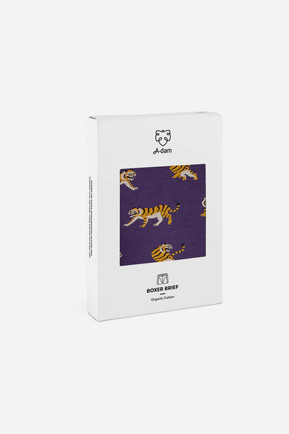 A-dam - Boxer Brief Print Purple Tigers - WERTE FREUNDE