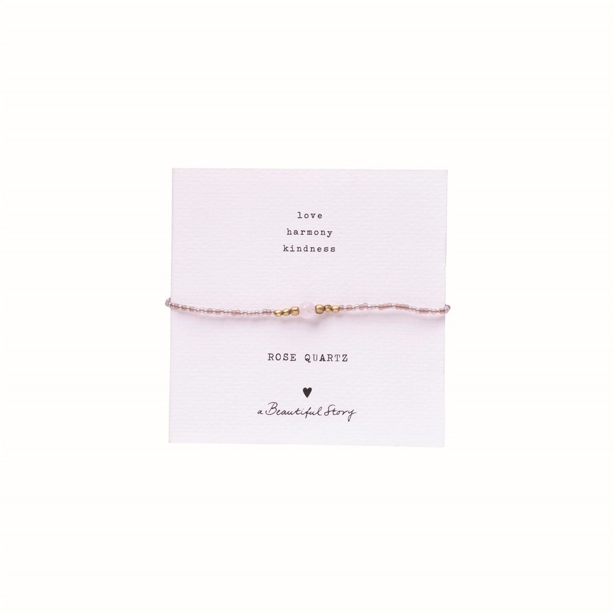a beautiful story - Iris Card Rose Quartz Bracelet goldfarbig