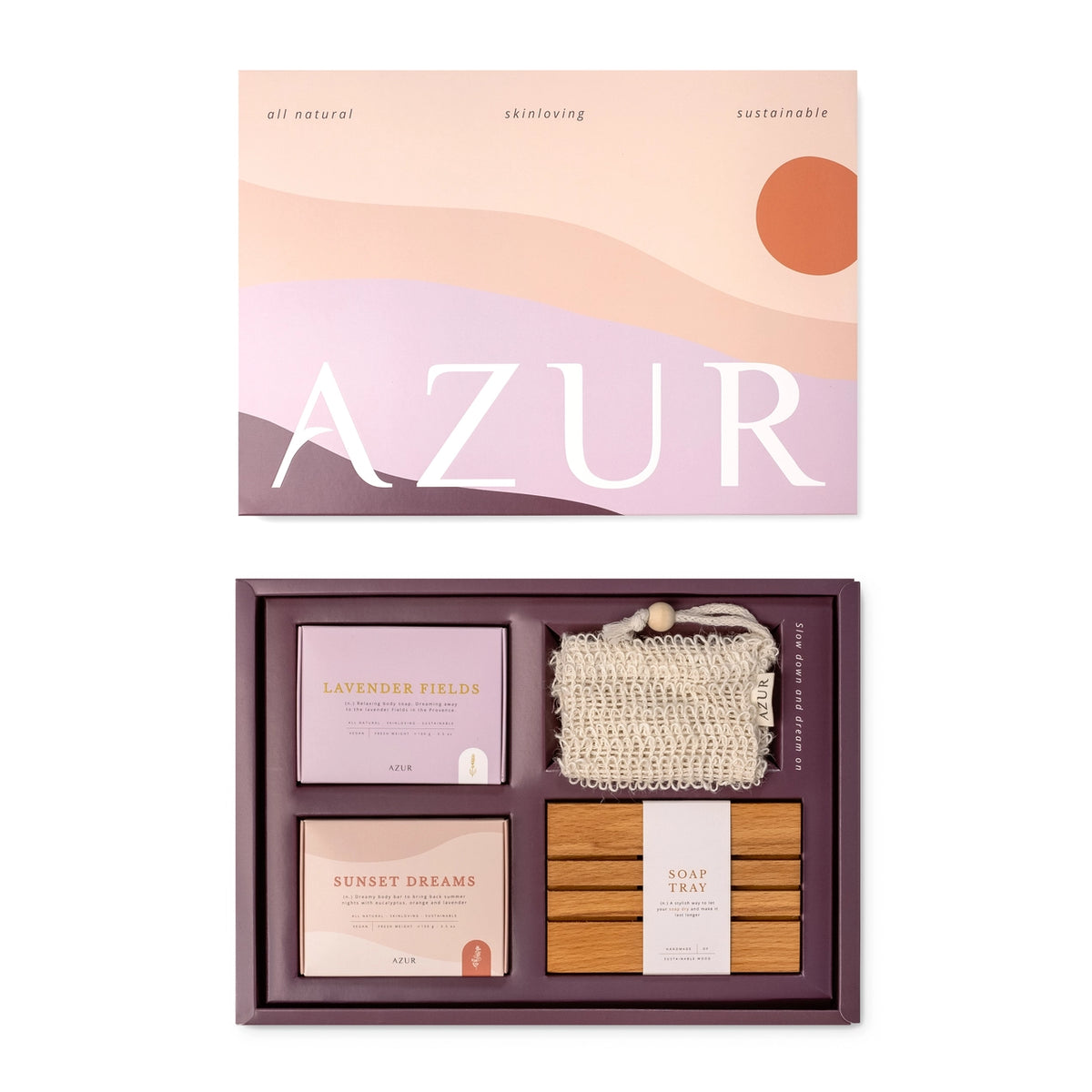 AZUR - THE DREAMY SET Körperpflege Geschenkset mit Seifen und Zubehör
