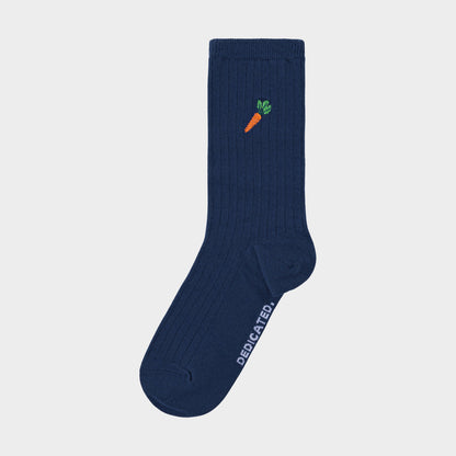 DEDICATED - Rib Socks Knivsta Carrot Estate Blue