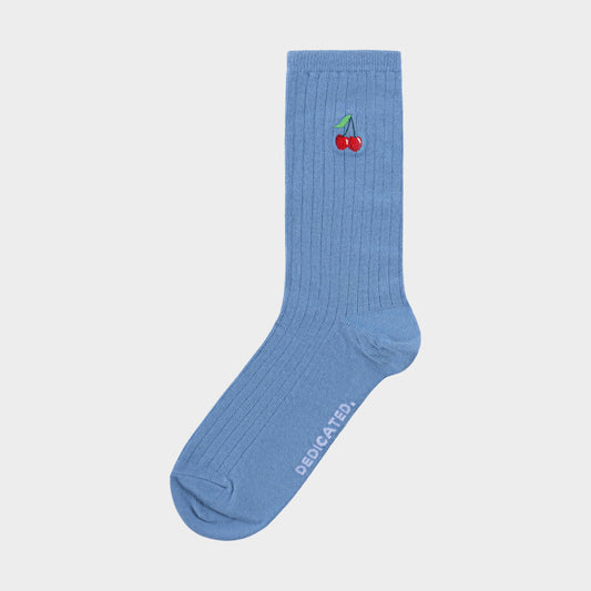 DEDICATED - Rib Socks Knivsta Cherries Forever Blue