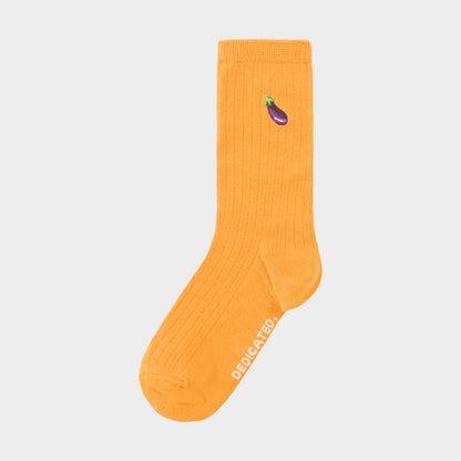 DEDICATED - Rib Socks Knivsta Eggplant Nugget Orange Nugget