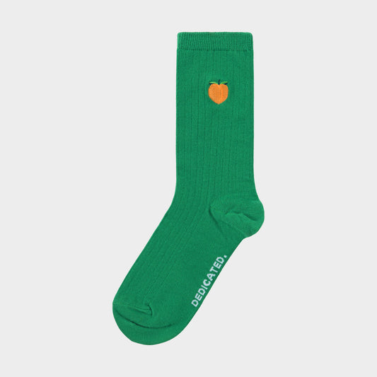 DEDICATED - Rib Socks Knivsta Peach Jelly Green Jelly Bean