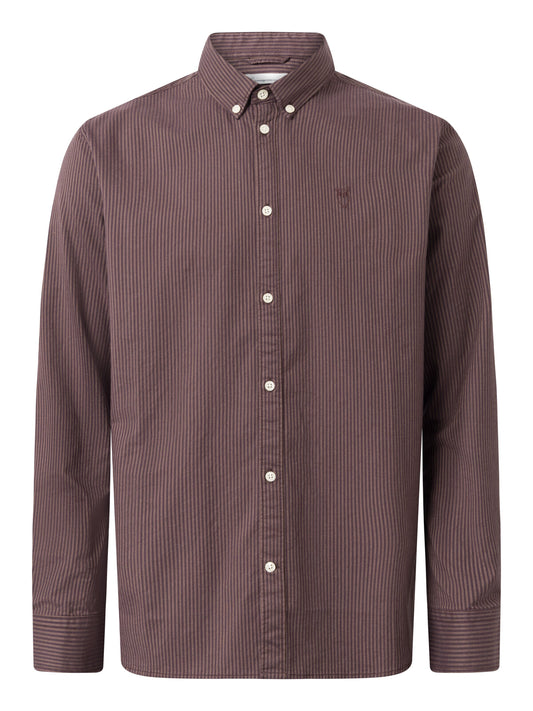 KCA - Costom tailored fit striped oxford shirt Brown stripe