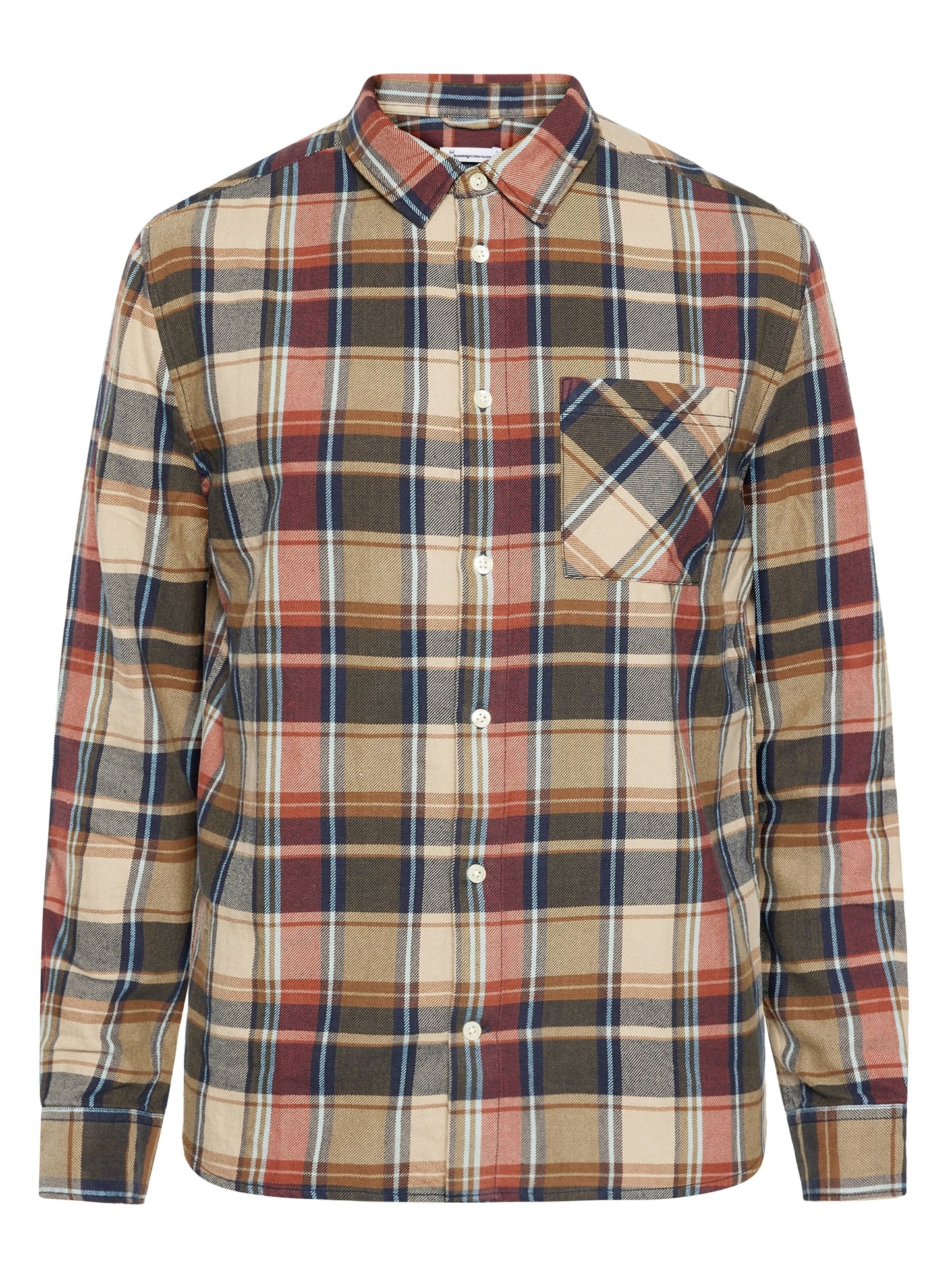 KCA - Regular light flannel checkered shirt - Vegan Multi check