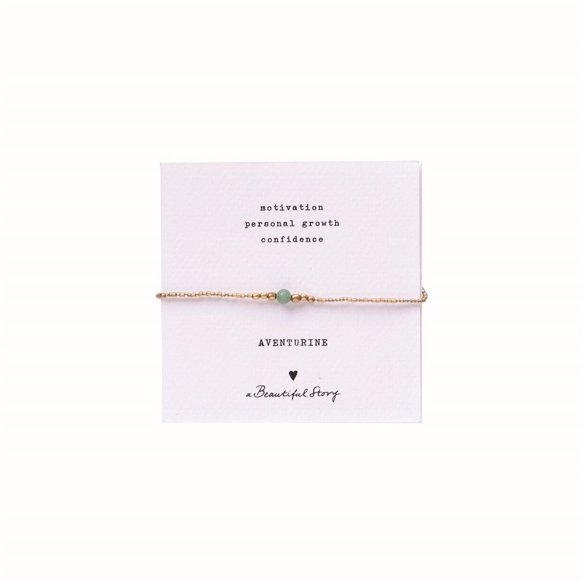 a beautiful story - Iris Card Aventurine Bracelet goldfarbig