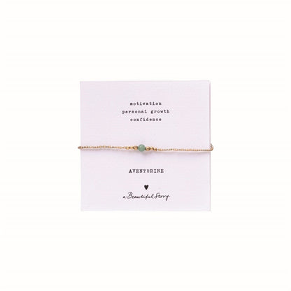 a beautiful story - Iris Card Aventurine Bracelet goldfarbig