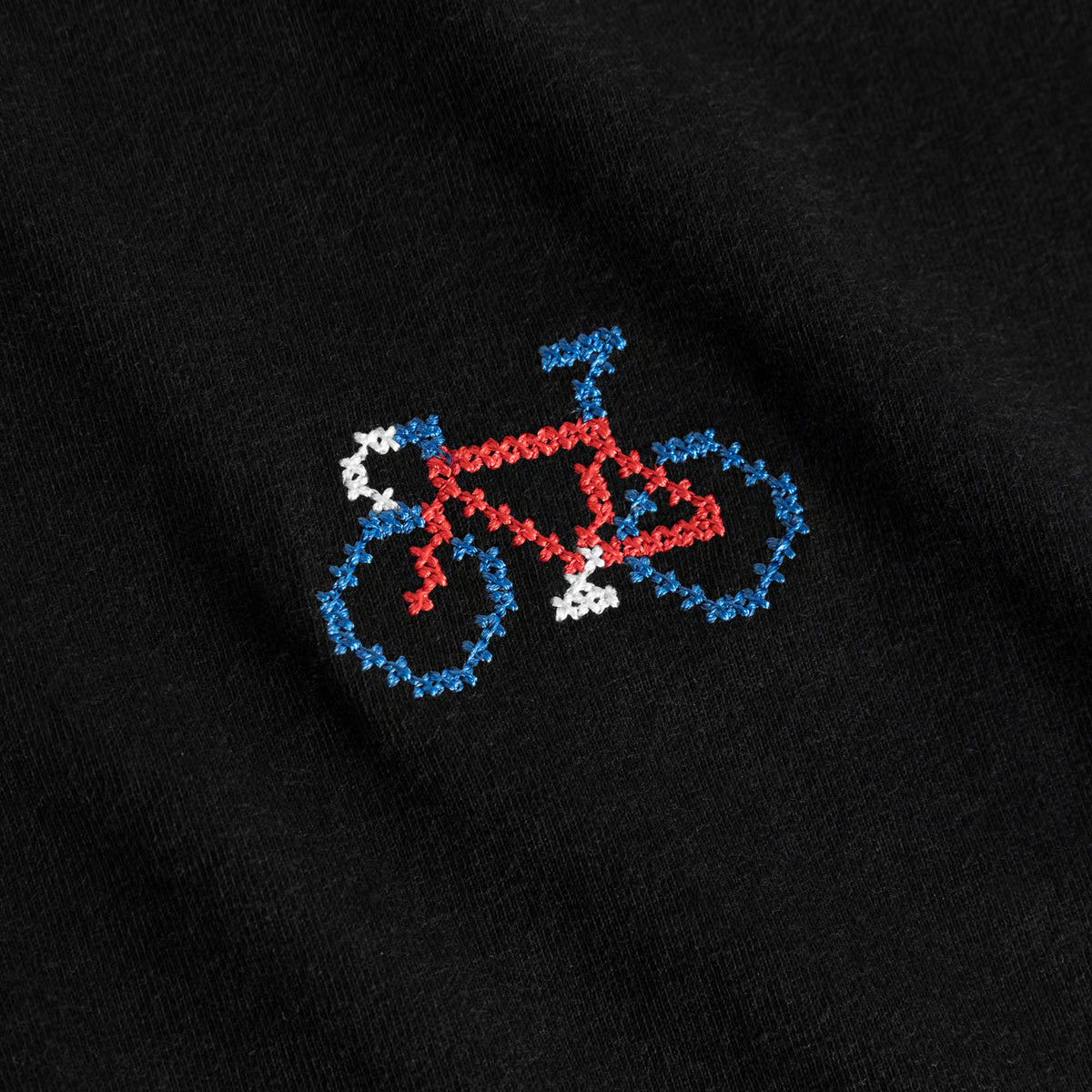DEDICATED - T-shirt Stockholm Stitch Bike Black - WERTE FREUNDE