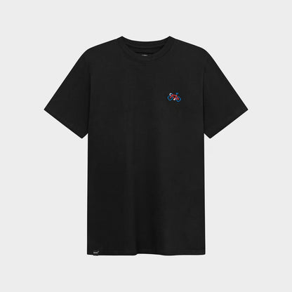 DEDICATED - T-shirt Stockholm Stitch Bike Black - WERTE FREUNDE