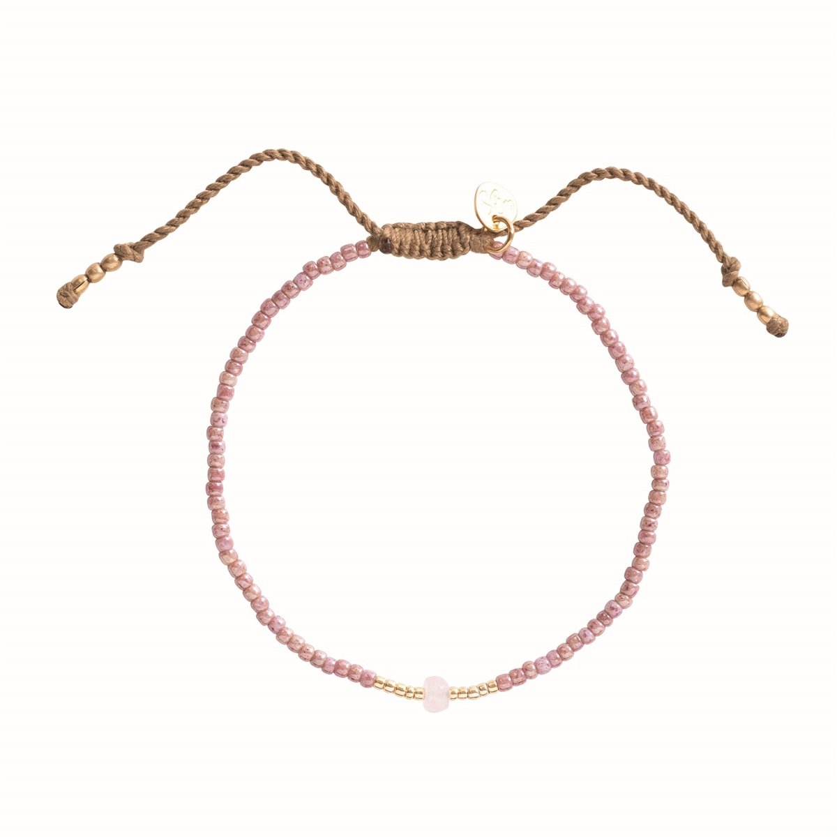 a beautiful story - Knowing Rose Quartz Bracelet goldfarbig