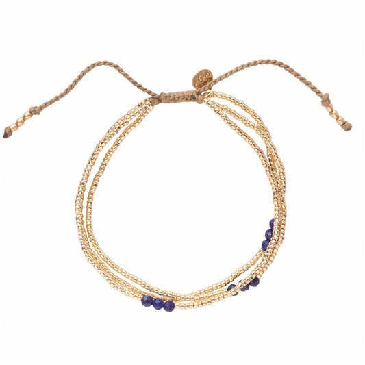 a beautiful story - Shiny Lapis Lazuli Bracelet goldfarbig