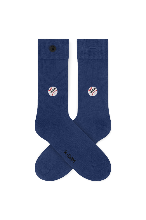 A-dam - Casual Socks Blue Baseball Flame