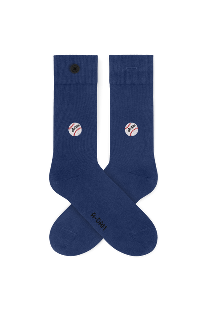 A-dam - Casual Socks Blue Baseball Flame