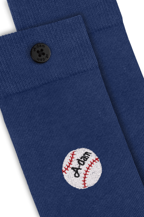 A-dam - Casual Socks Blue Baseball Flame