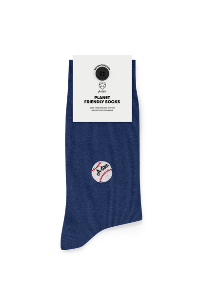 A-dam - Casual Socks Blue Baseball Flame