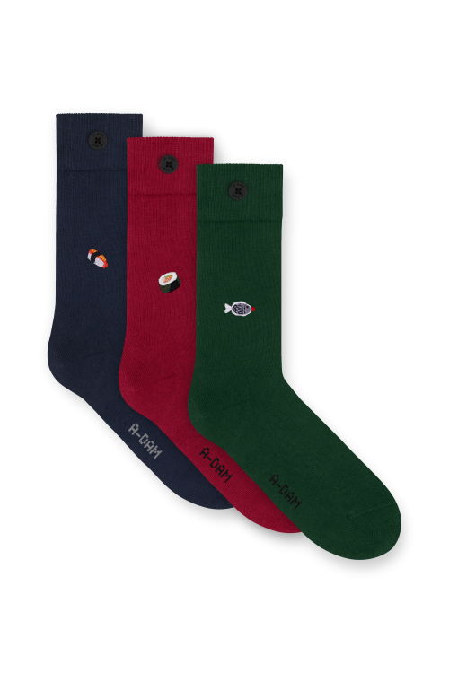 A-dam - Casual Socks 3P All-You Can Eat Medi