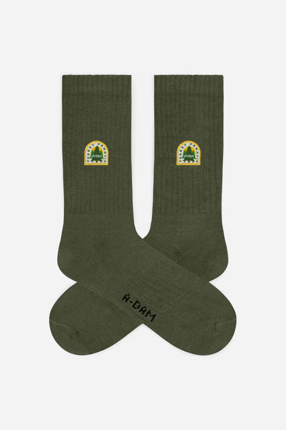 A-dam - Crew Socks Dark Green Forest Fanatic - WERTE FREUNDE