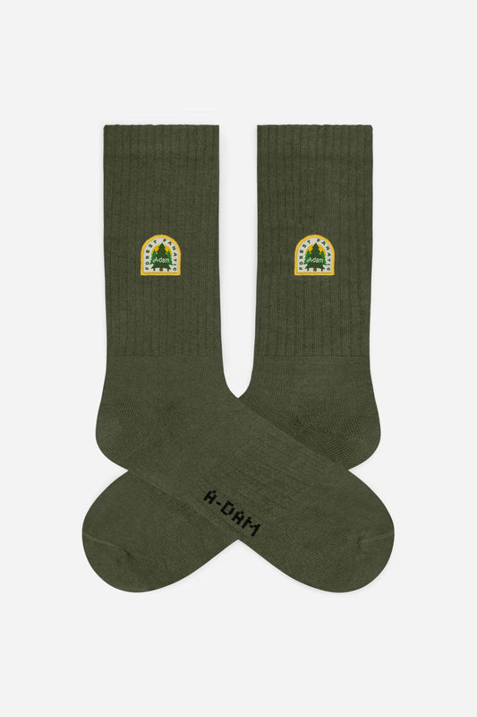 A-dam - Crew Socks Dark Green Forest Fanatic - WERTE FREUNDE