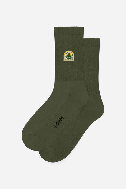 A-dam - Crew Socks Dark Green Forest Fanatic - WERTE FREUNDE