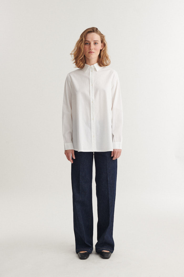 Basic Apparel - Silje LS Shirt Bright White - WERTE FREUNDE