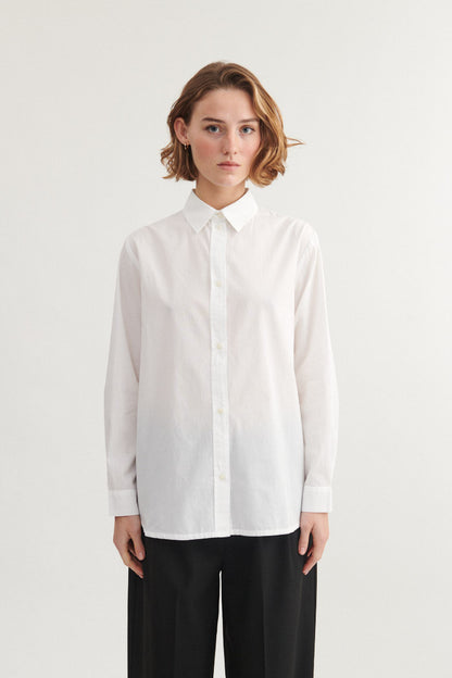 Basic Apparel - Silje LS Shirt Bright White - WERTE FREUNDE