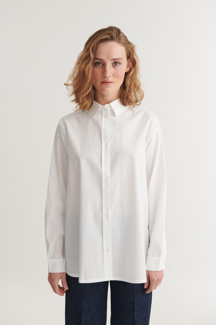 Basic Apparel - Silje LS Shirt Bright White - WERTE FREUNDE