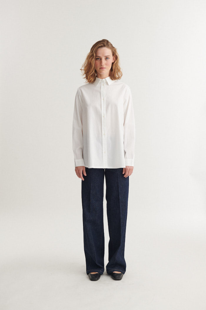 Basic Apparel - Silje LS Shirt Bright White - WERTE FREUNDE