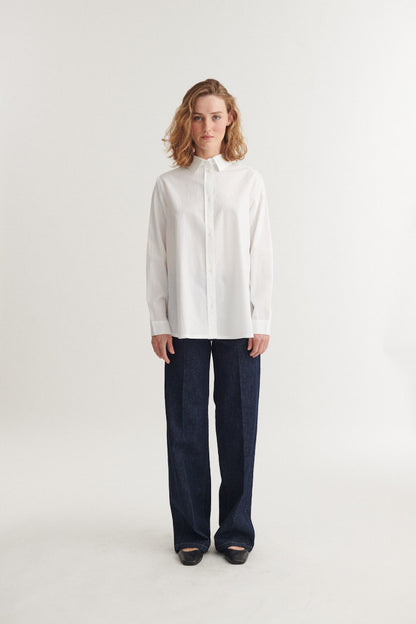 Basic Apparel - Silje LS Shirt Bright White - WERTE FREUNDE