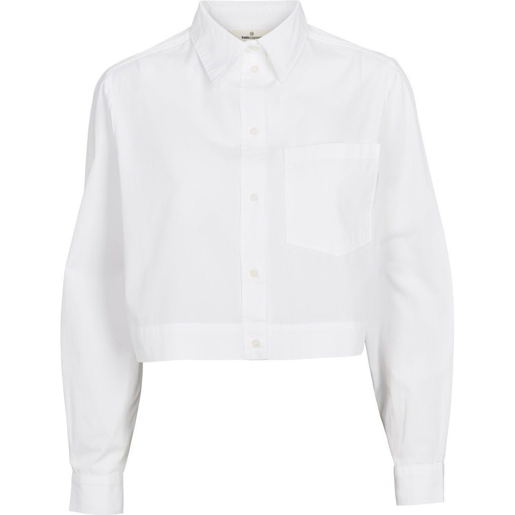 Basic Apparel - Silje Cropped Shirt Bright White - WERTE FREUNDE