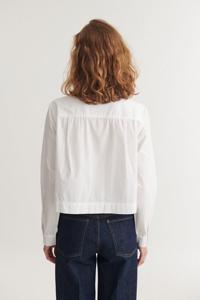 Basic Apparel - Silje Cropped Shirt Bright White - WERTE FREUNDE